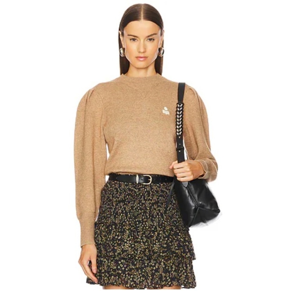 Isabel Marant Etoile‎ Kelaya Sweater Camel Logo Knit Size 36